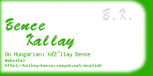 bence kallay business card